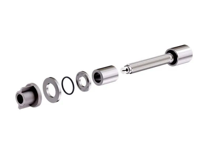 由不同组件组成的装配在白色背景上