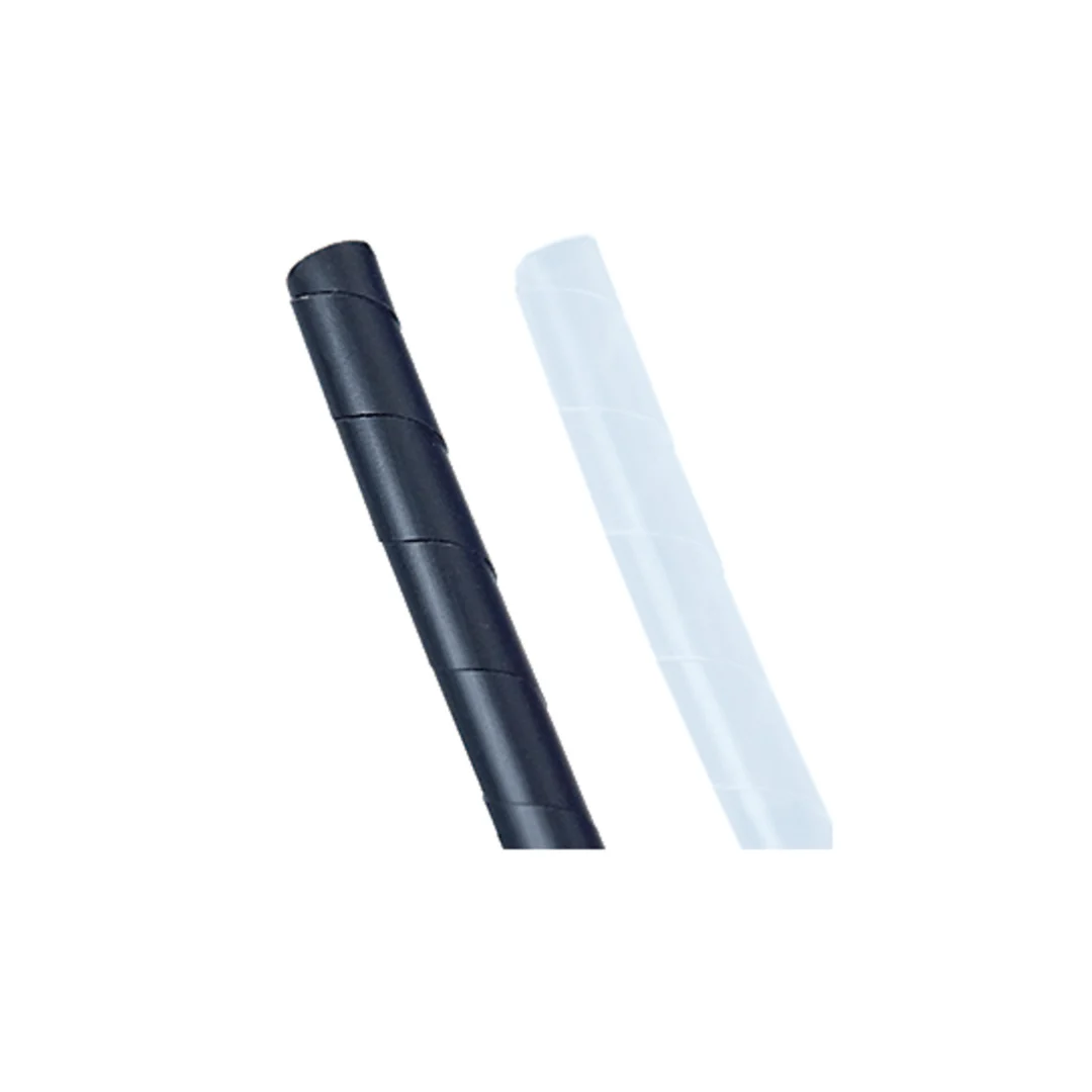 一个黑色和一个白色的Elematic螺旋缠绕带在白色背景上。