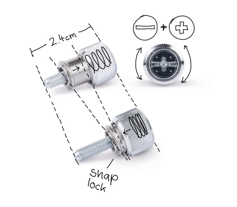 无需工具即可安装特殊螺钉