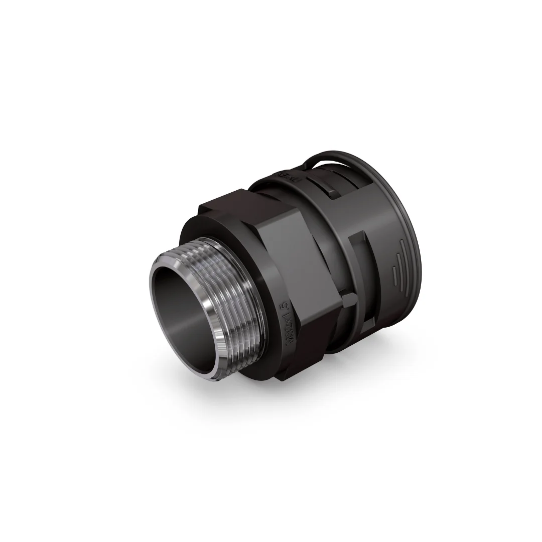 白色背景上的黑色Reiku管连接器。