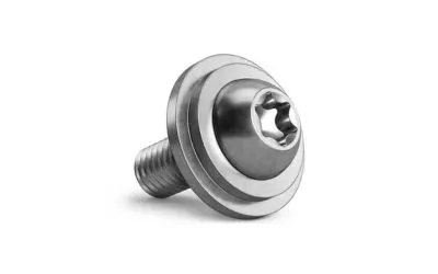 灰色SEM螺钉在白色背景上