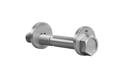 白色背景上的银色螺栓