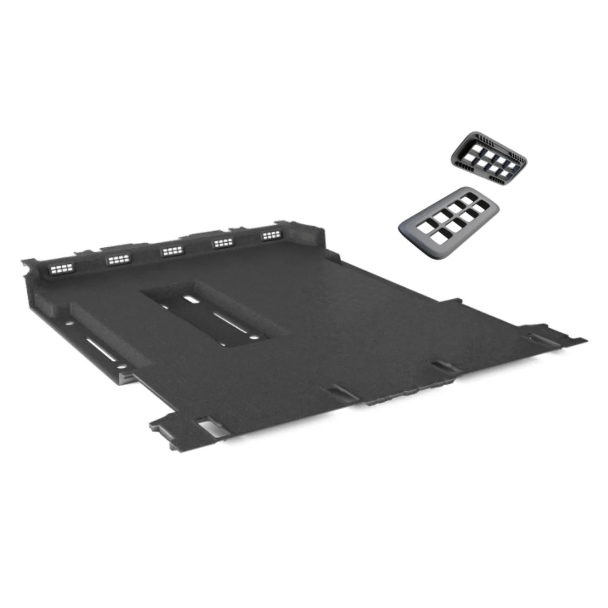 大众ID Buzz的地毯带有通风格栅，由Adler Pelzer和MM-Welding开发。